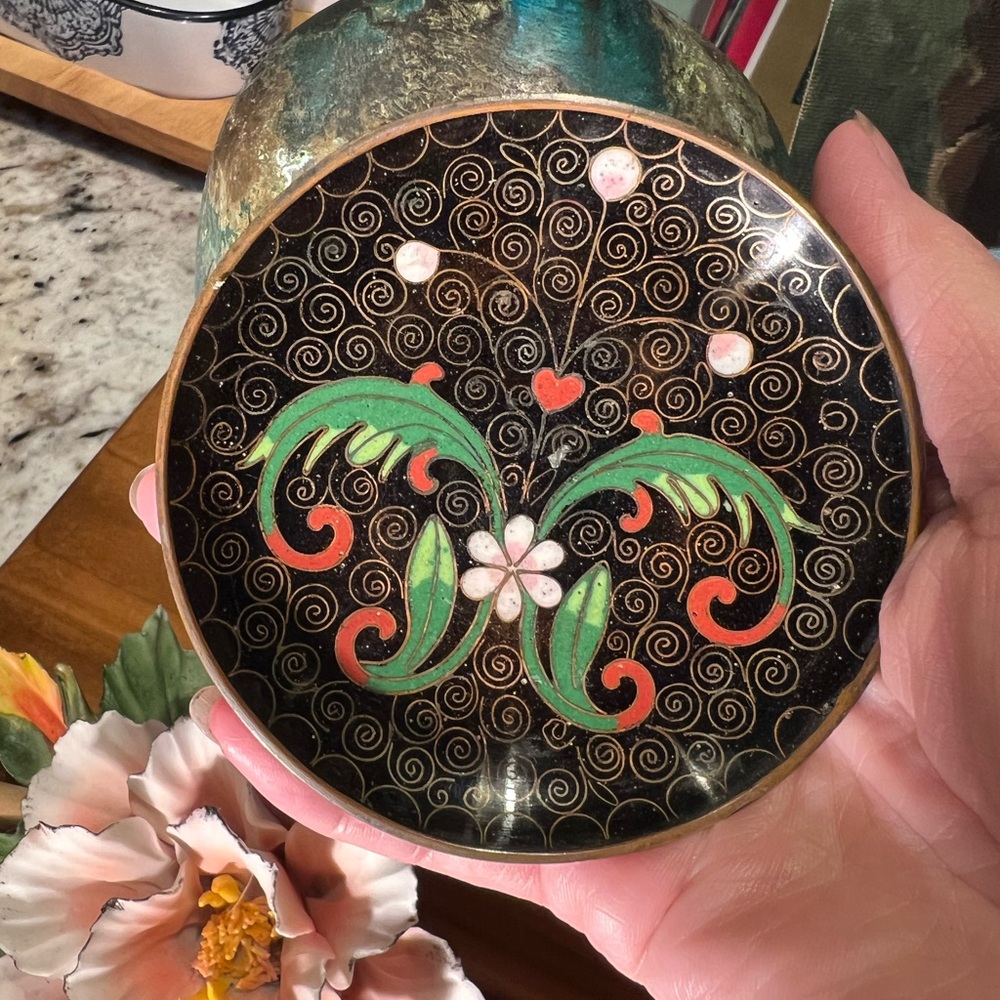 Small Vintage Cloisonne Ring Dish Plate Excellent Condition